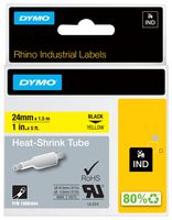 1805444 - Label Printer Tape, Heat Shrink Tube, Black on Yellow, 1.5 m x 24 mm - DYMO