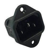 PX0579/28 - IEC Power Connector, IEC C14 Inlet, 15 A, 250 VAC, Quick Connect, Snap-In, Flange Mount - BULGIN LIMITED