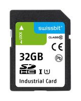 SFSD032GL1AS1TO-E-NG-221-STD - Flash Memory Card, SLC, SD / SDHC Card, UHS-3, Class 10, Video 30, 32 GB, S-600 Series - SWISSBIT