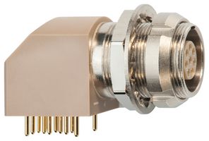 EXG.1B.306.HLN - Circular Connector, 1B Series, Right Angle Panel Mount Receptacle, 6 Contacts, PCB Socket - LEMO