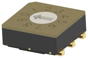 MRSSV0DC10SMJTR - Rotary Coded Switch, Vertical, MRSS Series, Surface Mount, 10 Position, 20 V, BCD Complement, 20 mA - ALCOSWITCH - TE CONNECTIVITY