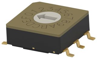 MRSSV0DR16SMGWTR - Rotary Coded Switch, Vertical, MRSS Series, Surface Mount, 16 Position, 20 V, Hexadecimal, 20 mA - ALCOSWITCH - TE CONNECTIVITY