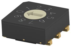 MRSSV1DC10SMJTR - Rotary Coded Switch, Vertical, MRSS Series, Surface Mount, 10 Position, 20 V, BCD Complement, 20 mA - ALCOSWITCH - TE CONNECTIVITY