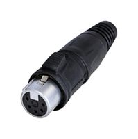 RCX5F-Z-000-1 - XLR Connector, 5 Contacts, Receptacle, Cable Mount, Tin Plated Contacts, Zinc Diecast Body - REAN