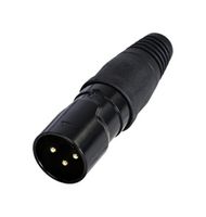 RCX3M-Z-002-1 - XLR Connector, 3 Contacts, Plug, Cable Mount, Gold Plated Contacts, Zinc Diecast Body - REAN