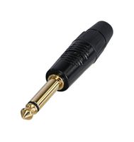 RP2C-B - Phone Audio Connector, Mono, 2 Contacts, Plug, 6.35 mm, Cable Mount, Gold Plated Contacts - REAN