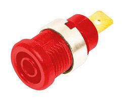 BU-P72913-2 - Banana Test Connector, Jack, Panel Mount, 36 A, 1 kV, Gold Plated Contacts, Red - MULLER