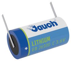 ER26500J-T - Battery, 3.6 V, C, Lithium Thionyl Chloride, 8.5 Ah, Solder Tab, 26.2 mm - JAUCH
