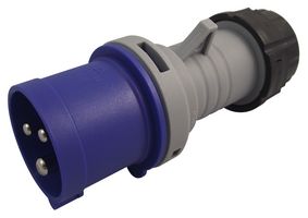 K9001BLU - Pin & Sleeve Connector, 16 A, 250 V, Cable Mount, Plug, 2P+E, Blue - HONEYWELL