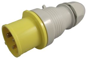 230304 - Pin & Sleeve Connector, 32 A, 110 V, Cable Mount, Plug, 2P+E, Yellow - WALTHER