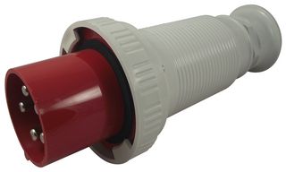 279 - Pin & Sleeve Connector, 125 A, 400 V, Cable Mount, Plug, 3P+N+E, Red - WALTHER