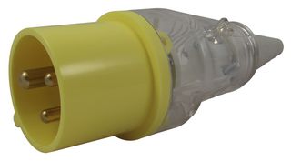 210304CL - Pin & Sleeve Connector, 16 A, 110 V, Cable Mount, Plug, 2P+E, Yellow - WALTHER