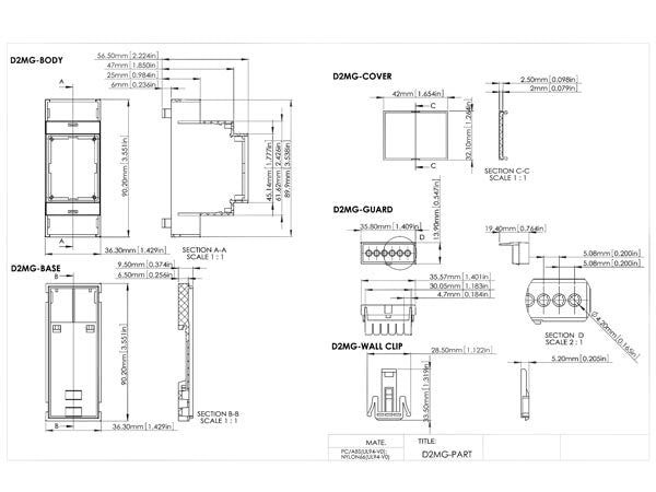 GD2MG DIN-RAIL MODULE BOX - 2MG