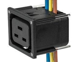3-110-021 IEC Outlet Conn, 16A/250V, IDC, Panel Schurter
