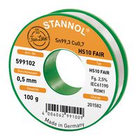 HS10 Fair, 0.5mm, 100g Solder Wire, 99.3/0.7 Sn/Cu, 100g Stannol