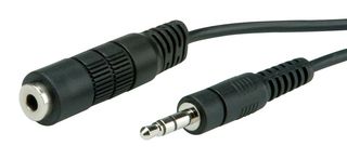 11.09.4355 Audio Cable, 3.5mm Plug-SKT, 5m, Black ROLINE