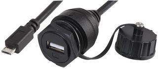 2UB3001-W05102 Adaptor, Micro USB Plug/USB A Panel Rcpt multicomp Pro