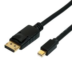 11.04.5815 Cable, Mini DP-DP Plug, Black, 2m ROLINE
