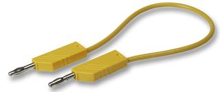 934091103 Test Lead, Yellow, 500mm, 60V, 16A Hirschmann Test And Measurement