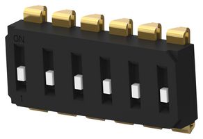 EDS06SNRNTU04Q Dip Switch, 6Pos, SPST, Slide, SMD Alcoswitch - Te Connectivity