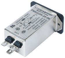 FN9222S1-3-06 IEC Inlet, 3.5A, 250VAC, Quick Connect Schaffner
