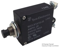 6-1393246-8 Circuit Breaker, 20A, 50VDC, 1POLE, PANL Potter&BRUMFIELD - Te Connectivity