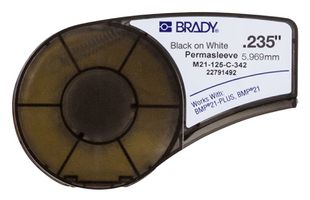 M21-125-C-342 Label, Shrink, WHT, 3.18mm, 2.13m Brady