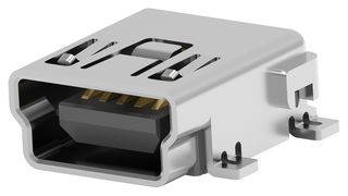 1-1734035-1 Mini USB Conn, 2.0 Type B, R/A Rcpt, 5P Amp - Te Connectivity