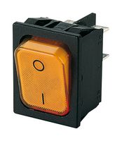 01835.3114-01 Rocker Switch, DPST, 20A, 250VAC, Orange MARQUARDT
