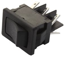 DM61J12S205Q Rocker Switch, DPDT, 10A, 125V, Black C&K Components