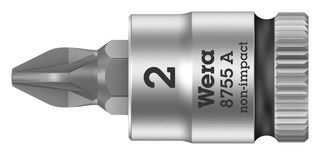 8755 2 X 28mm Bit Socket, Pozidriv, PZ2, 28mm Wera