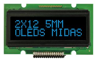 MCOB21205AV-EBP Display, Oled, Cob, 12X2, Blue On Black Midas