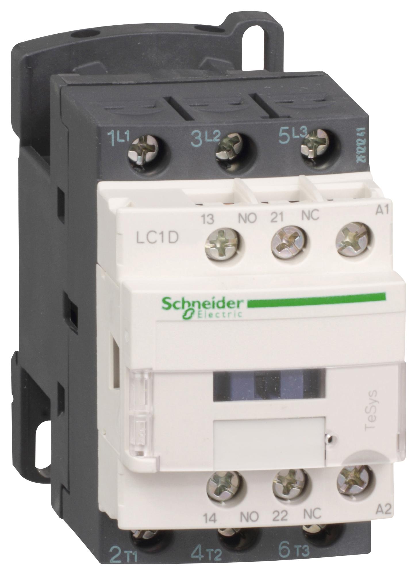 SCHNEIDER ELECTRIC Contactors LC1D38B7 CONTACTOR, 3PST-NO, 24V, DIN RAIL/PANEL SCHNEIDER ELECTRIC 2835314 LC1D38B7