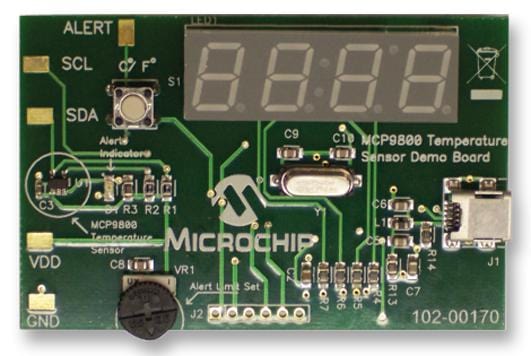 MICROCHIP Sensing MCP9800DM-TS1 DEMO BOARD, TEMPERATURE SENSOR MICROCHIP 2315952 MCP9800DM-TS1