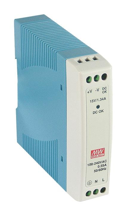 MEAN WELL DIN Rail Mount MDR-10-24 POWER SUPPLY, AC-DC, 24V, 0.42A MEAN WELL 3002945 MDR-10-24