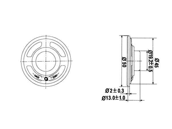 MLS1 MINI LUIDSPREKER - 0.5W / 8 ohm - Ø 50mm