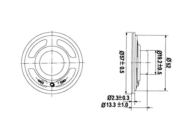 MLS2 MINI LUIDSPREKER - 1W / 8 ohm - Ø 57mm