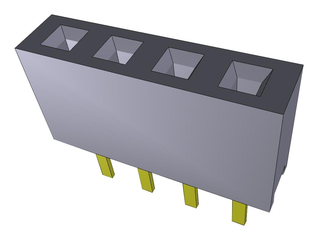 SAMTEC Board-to-Board MMS-104-01-L-SV CONNECTOR, RCPT, 4POS, 1ROW, 2MM SAMTEC 2984504 MMS-104-01-L-SV