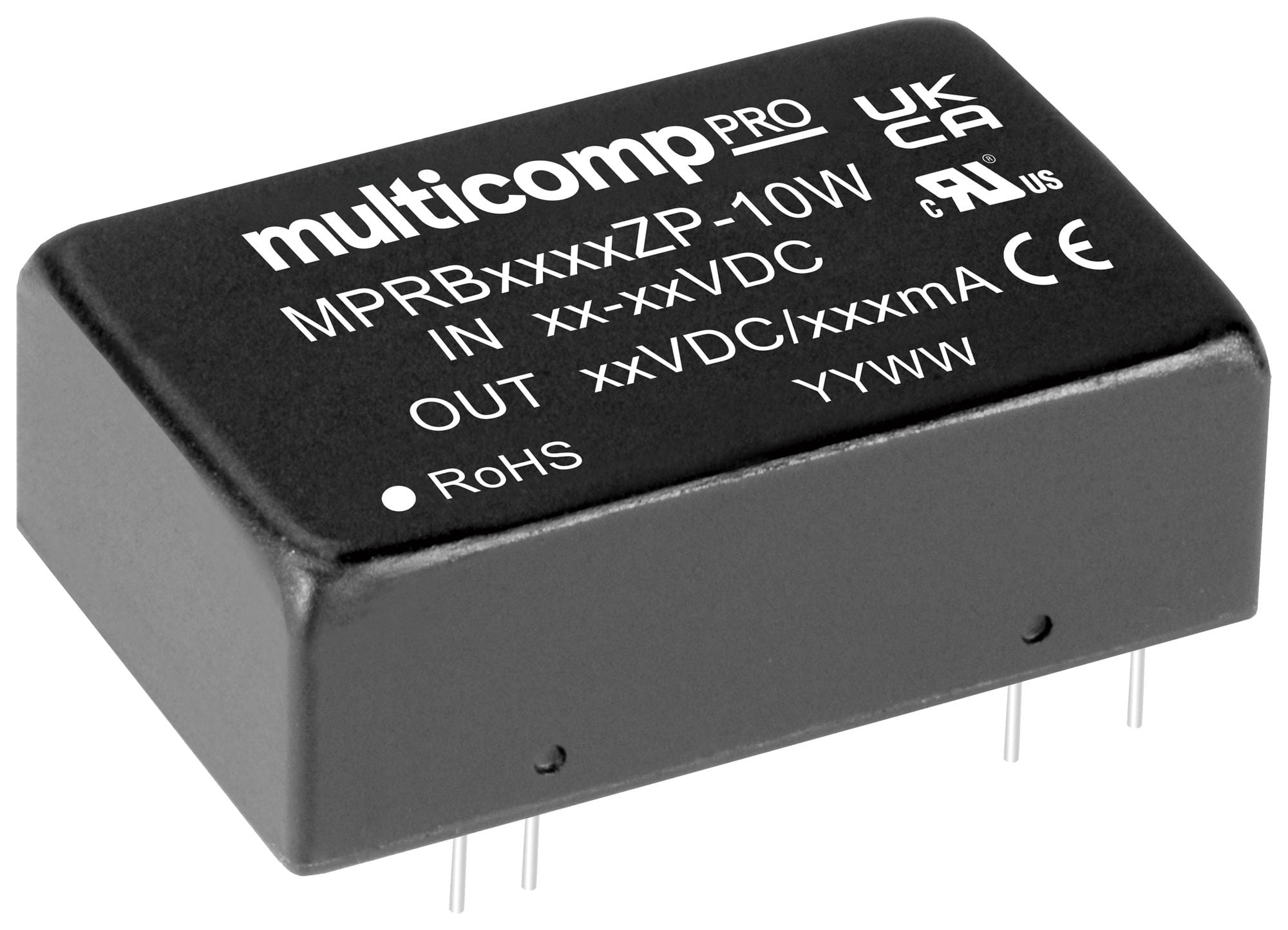 MULTICOMP PRO Isolated Board Mount MPRB4805ZP-10W DC-DC CONVERTER, 5V, 2A MULTICOMP PRO 3652761 MPRB4805ZP-10W