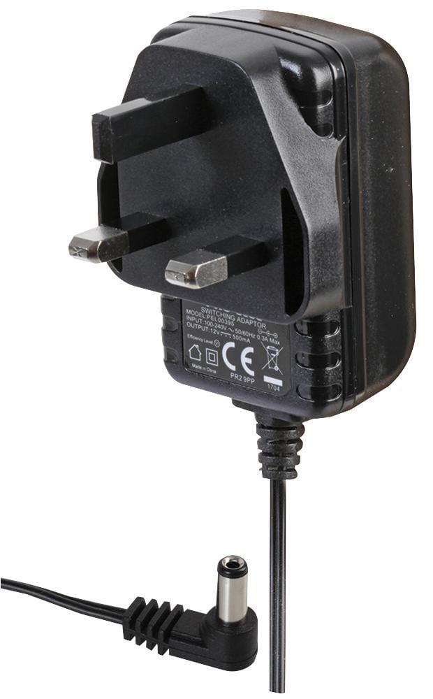 PRO ELEC External Plug In Adaptor - Single Output PEL00401 AC-DC POWER SUPPLY 12V 1A 2.5MM RA PLUG PRO ELEC 3472595 PEL00401