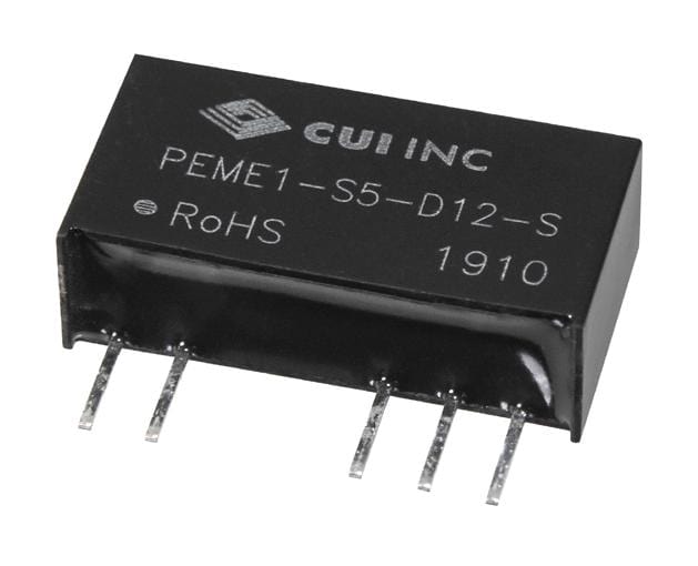 CUI Isolated Board Mount PEME1-S5-S24-S DC-DC CONVERTER, 24V, 0.042A CUI 3595117 PEME1-S5-S24-S