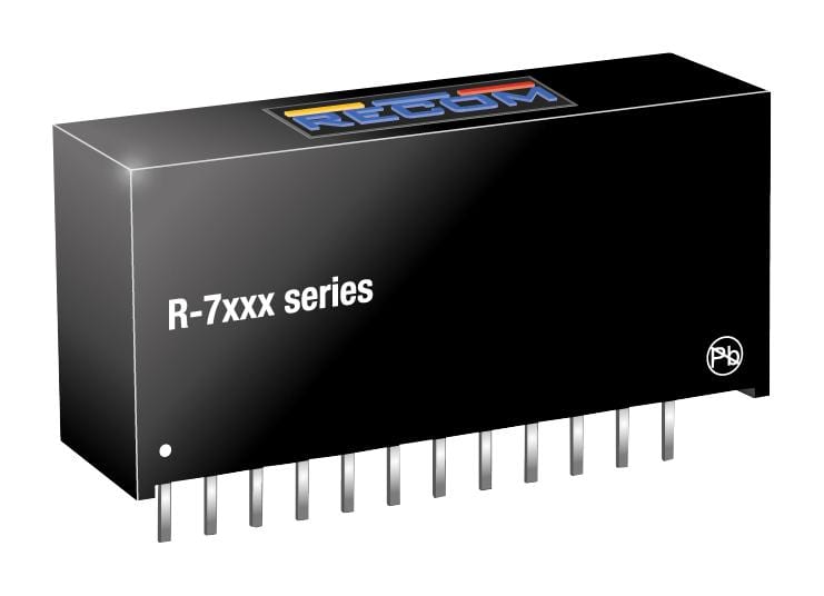 RECOM POWER Non Isolated Point of Load (POL) R-725.0P DC/DC CONVERTER, 5V, 2A RECOM POWER 2353758 R-725.0P