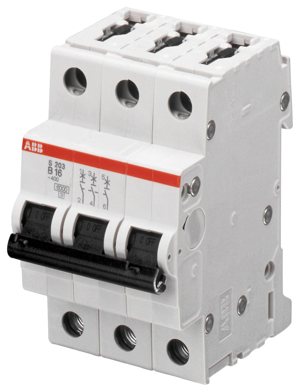 ABB Thermal Magnetic S203M-D10 CIRCUIT BREAKER, THERMAL MAG, 3 POLE ABB 2501403 S203M-D10